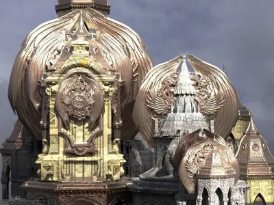 Steampunk Angel Tower Tall Kit bash  3D model