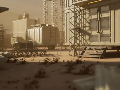 Modular Sci-Fi Container Pack Low-poly 3D model
