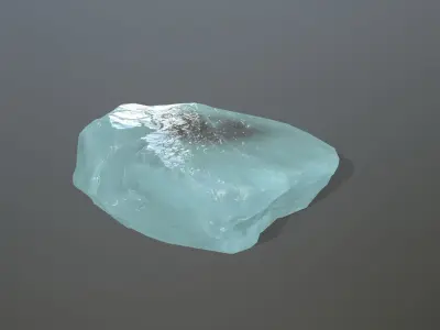 Ice Set aquamarine crystal Low-poly 3D model
