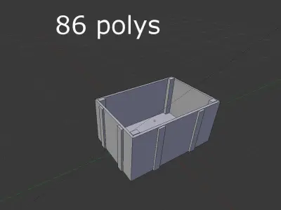 low poly wooden crate Low-poly 3D model