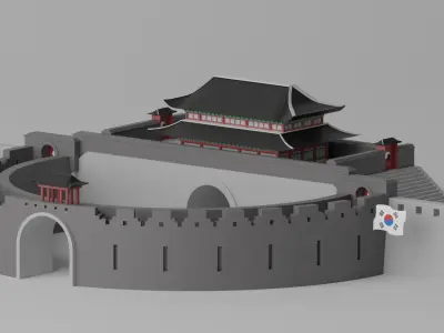 KOREA Suwon Hwaseong Fortress Castle 3D model