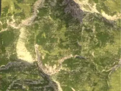 Realistic Sand and Greenery Terrain 3D Model 3D model