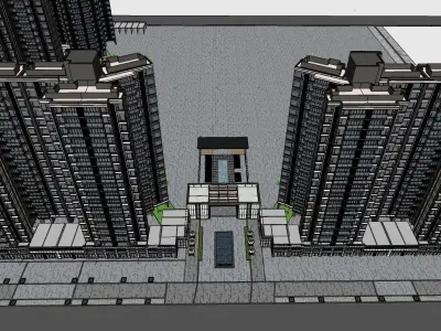 Architecture exterior facade retail shopping mall 3d model 3D model