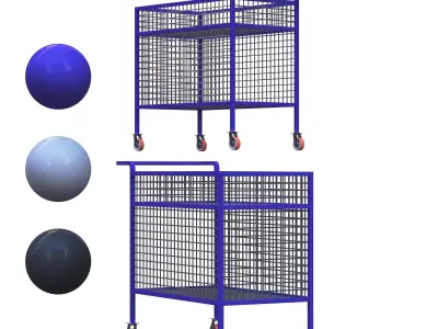 Cart for grocery store or in mall Free low-poly 3D model