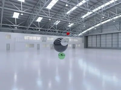 HDRI - Airplane Hangar Interior 8b - 8192x4096 Texture