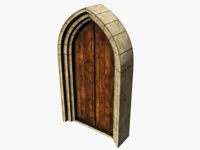 Medieval Door Low-poly 3D model