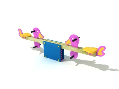 Kids Game Play Equipment 007 Duck Seesaw 3D model
