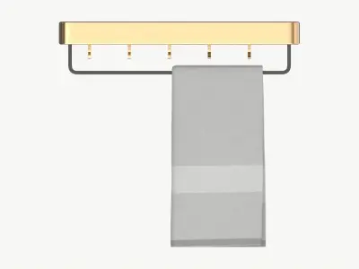 Bathroom shelf with rack and towel 3D model