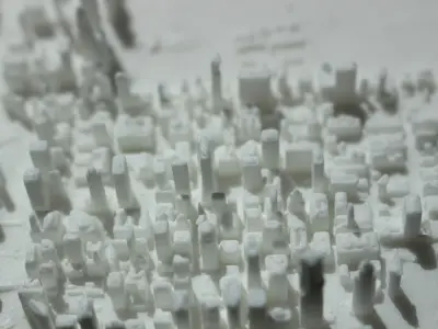 Chicago city map on wall 3D print model