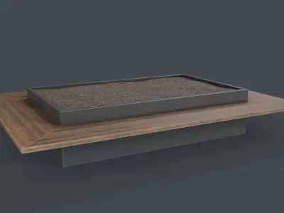 Modern Outdoor Bench 113 PBR Game Ready Low-poly 3D model