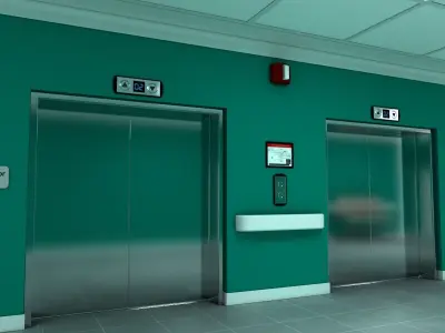 Elevator Lobby Scene MAYA 3D model