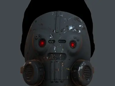 Gas mask helmet 3d model scifi Low-poly 3D model Low-poly 3D model