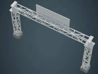 Entrance 1A Low-poly 3D model