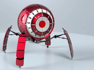Sphere Robot - Super Detailed Low-poly 3D model