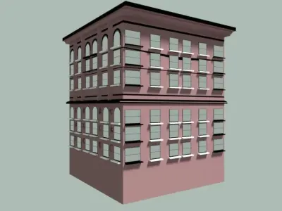 Modern city buildings pack Low-poly 3D model