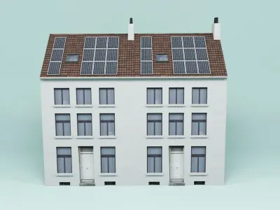 Solar installation building 1 Low-poly 3D model