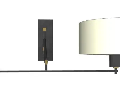 Modern Swing Arm Wall Sconce with Shade 3D model