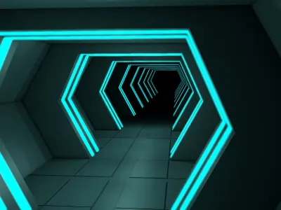 Sci Fi Tunnel 3D model 38