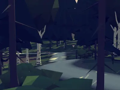 Cartoon Rally Track Finland Low-poly 3D model
