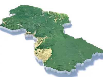 Guyana Terrain Country 3D model