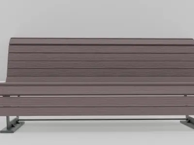 Outdoor Wooden Bench 13 Low-poly 3D model