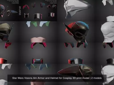 Star Wars Visions Am Armor and Helmet for Cosplay 3D print model 3D Model Pack