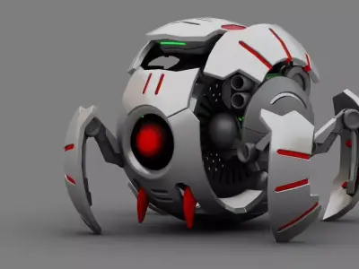 Ball Droid rigged- animated character 3D model purchase