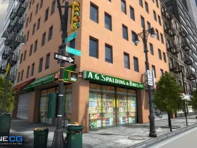 NYC 8 Blocks Unity Low-poly 3D model