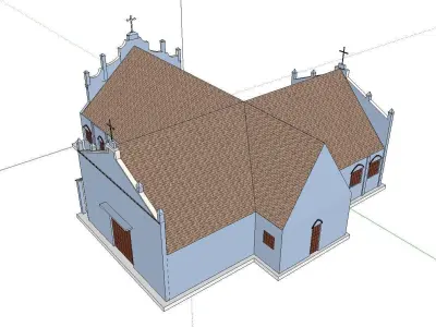 Architecture-Religion-God-Culture-Temple-073 church with roof 3D model
