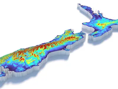 New Zealand Aotearoa Terrain Country 3D model