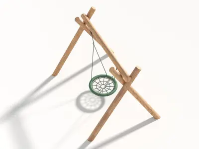 Wooden Swing - Outdoor Kids Playground 005 3D model