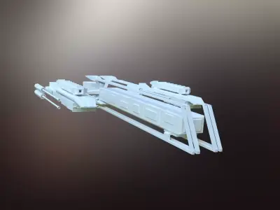 Sci-Fi War spacecraft Low-poly 3D model