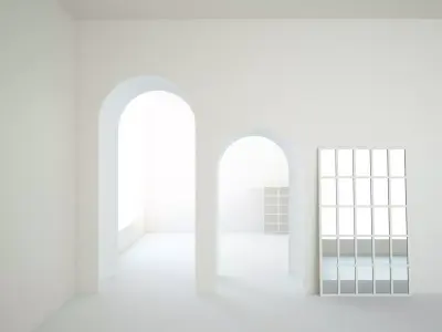 Interior scene with arches 3D model