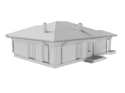 Residential house 3D model get