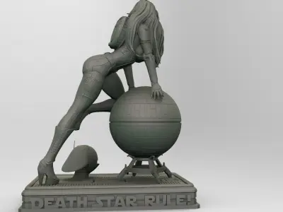 Star Wars Death Star operator pin up girl 3D print model