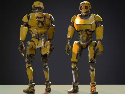 Post-Apocalyptic Service Bot - 4k texture Low-poly 3D model