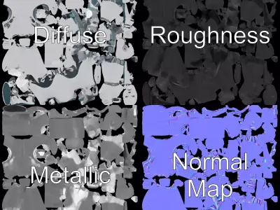 Futuristic Humanoid Robot model pack Low-poly 3D model