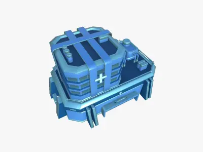 SciFi Hospital A03 Blue - Sci Fi Exterior Design Low-poly 3D model