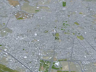 Sanaa Yemen 30km AI Low-poly 3D model
