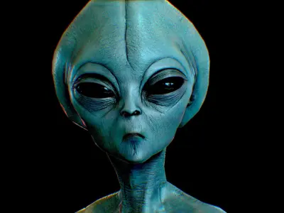 Realistic Alien 3 Space Alien Low-poly 3D model