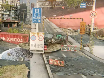 Concrete Jungle Shipwreck Low-poly 3D model