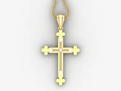 High Cross Pendant Light Gold 18K 4CP095 3D print model