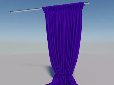 curtain on pole 3D model