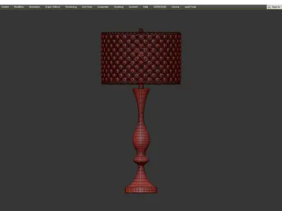 Silver Orchid Crystal Bling Shade Table Lamp Low-poly 3D model