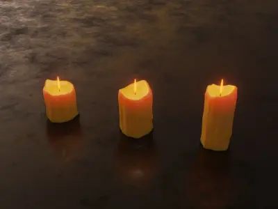 Melted Candles 3D model