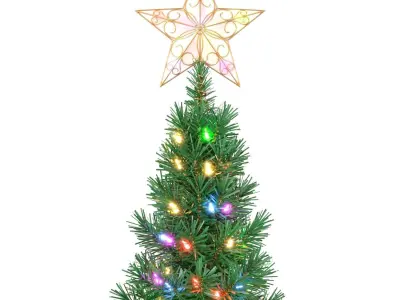 Christmas Tree 6 feet with Multicolor Lights 3D model