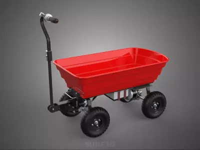 POWERED ELECTRIC CART UTILITY TROLLEY WAGON TRAILER WHEELBARROW 3D model