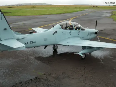  A-29 Super Tucano Attack Aircraft Rigged for Maya 