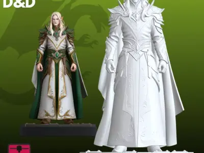 Elf Elven Ranger STL Tabletop RPG Character 3D 3D print model