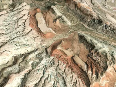 Desert HIlls Surface Terrain Landscape Environment PBR 15 Low-poly 3D model